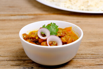 Indian food rajma masala or kidney beans curry