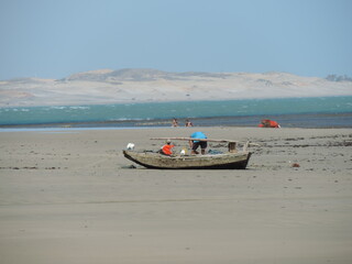 fishing boat on the beach, Praia da Baleia. Itapipoca, Cear&aacute;, Brasil
