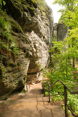 Bastei in the elbe sandstone mountains in the saxon switzerland in Germany