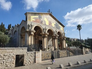Obraz premium Basilica Agoniae Domini near the Garden of Gethsemane in Jerusalem, Israel