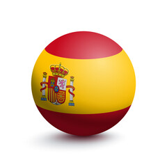 Fototapeta premium Flag of Spain in the form of a ball