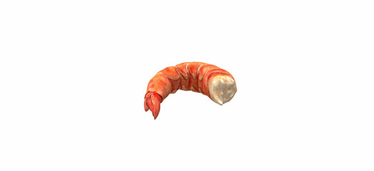 3d illustration of shrimp isolated on white background - seafood