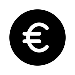 Illustration vector graphic icon of Euro Member Countries Euro currency. Solid Style Icon. Vector illustration isolated on white background. Perfect for website or application design.