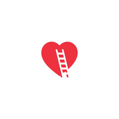Up stair for love vector template
