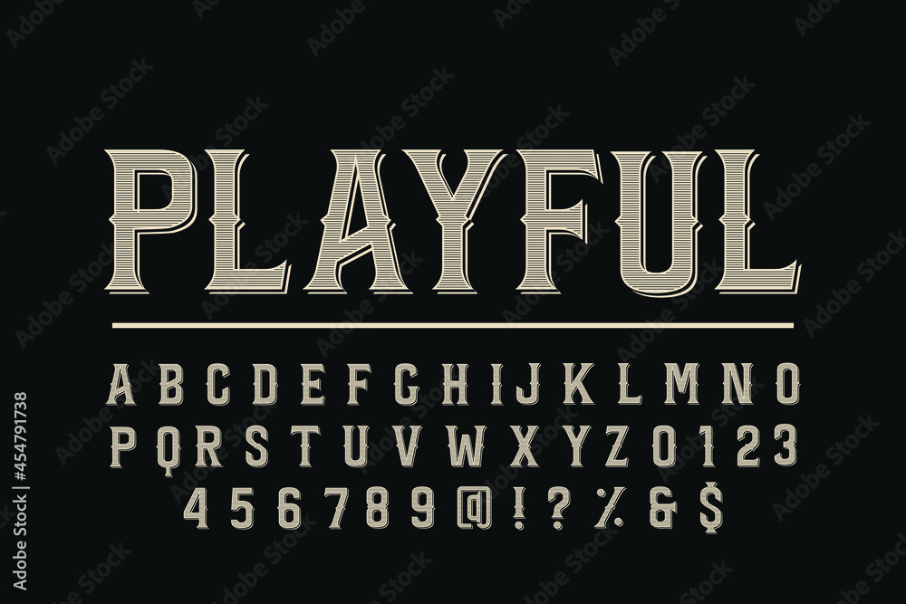 Poster typeface alphabet font script handcrafted handwritten vector label design old style.shadow effect.vi