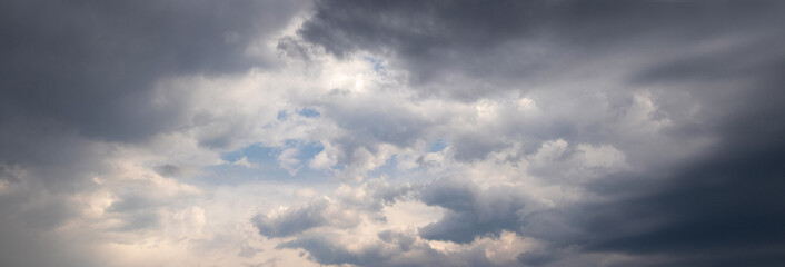 Dramatic stormy sky with dark clouds, the sky before the storm