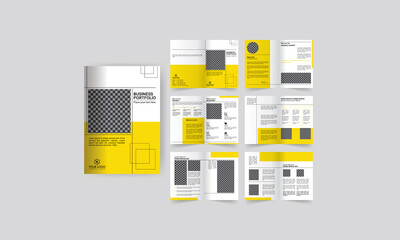 Fototapeta na wymiar Business portfolio, company profile ,annual report , brochure , flyer, presentations,magazine,and book layout template, with page cover design and info chart element. vector a4 size for editable space