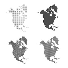 north america map vector illustration, north american continent map