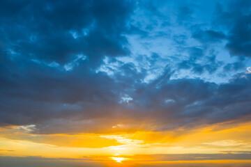 dramatic cloudy sky at the sunset, evening sky natural background