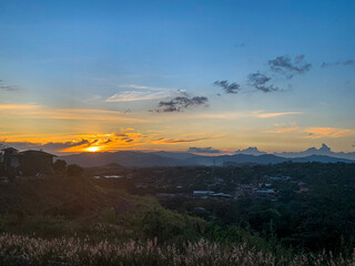 sunset in the mountains