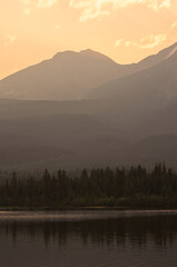 Fototapeta premium A Smoky Evening at Pyramid Lake