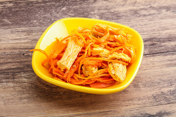 Korean soy asparagus with carrot