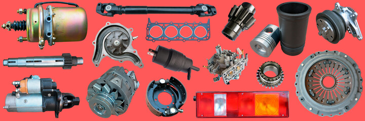 Set with many isolated items for shop or aftermarket. New spare parts.