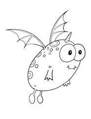 Cute Monster Vector Illustration Coloring Book Page Art