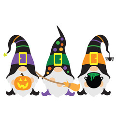 Cute Halloween gnome vector cartoon illustration