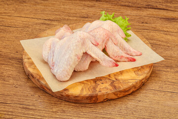 Raw chicken wings for cooking