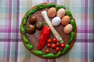 presentation of home garden vegetables