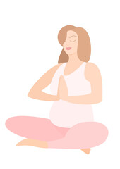 pregnant woman in yoga position
