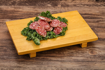 Iberian pork Fuet sausage slices