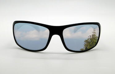 Black Frame White Glass sunglasses