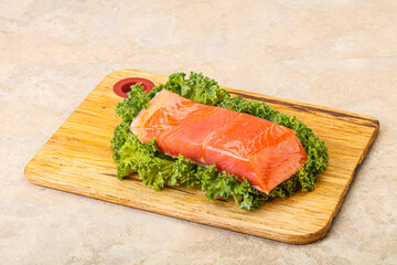 Salmon fillet slice for cooking
