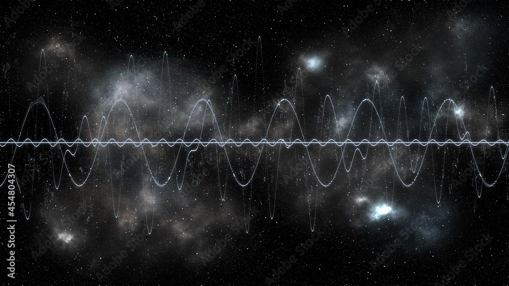Canvas Prints sci-fi concept image illustration. unknown origin radio signal waves coming out from deep cosmos spa