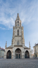 Fototapeta na wymiar Bern Minster Facade - Gothic Cathedral - Bern, Switzerland