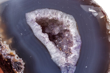 Obraz premium Macro mineral stone Agate breed a white background