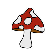 Vector isolated halloween element red toxic mushroom