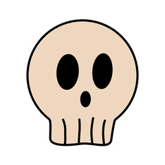 Fototapeta premium Vector isolated halloween element doodle scary skull