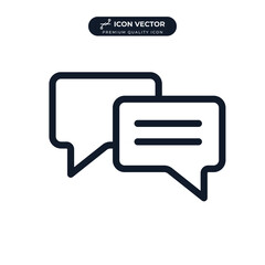 Naklejka premium Talk bubble speech icon symbol template for graphic and web design collection logo vector illustration
