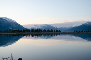 peaceful morning mountain lake