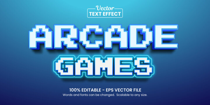 Retro arcade games, Editable Text Effect