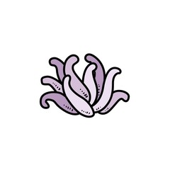 Obraz premium Small colony of anemones object color variation for coloring page isolated on white background