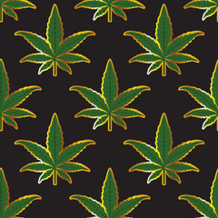 CBD preparates and cannabis leaves in realistic style. Use it for medical advertisement poster design creation. Vector illustration.