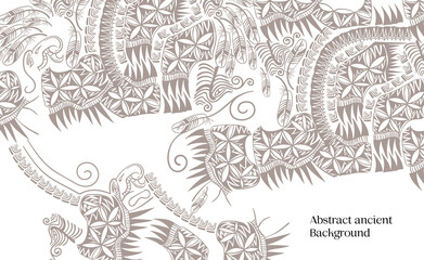 Ayauaska pattern design. American indian tribal pattern in hand drawn style. Vector illustration.
