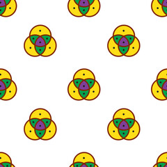 Aztec cacao seamless pattern design. Line art style. Vector illustration.