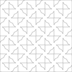 Vector pattern with symmetrical elements . Repeating geometric tiles from striped elements. black patterns.