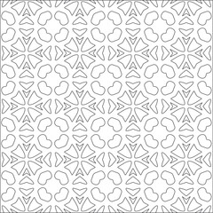 Vector pattern with symmetrical elements . Repeating geometric tiles from striped elements. black patterns.