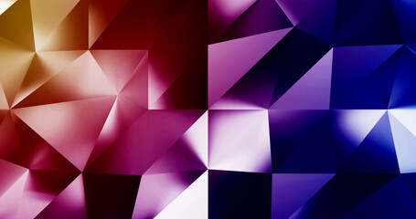 Colorful polygon background 3d rendering, 3d illustration. Abstract triangle background. Colorful background. Abstract colorful polygon wallpaper.