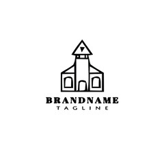 church cartoon logo template icon vector