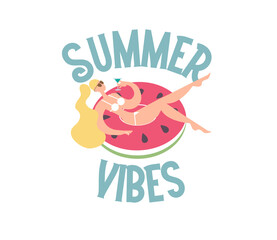 Summer poster. Use it for print or web party, web site or package design. Vector illustration.