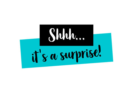 Surprise Party | Secret Party vector calligraphic quote