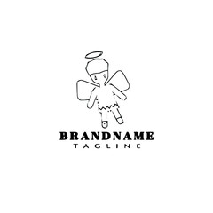 angel cartoon logo template icon design vector illustration