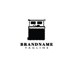 bed logo cartoon logo icon template black isolated vector illustration