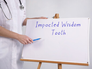 Healthcare concept meaning Impacted Wisdom Tooth with sign on the piece of paper.