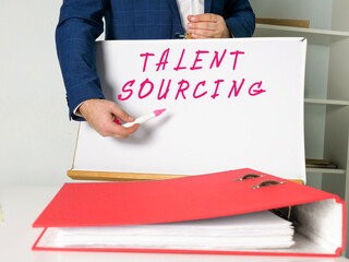 Financial concept about TALENT SOURCING with phrase on the page.