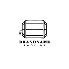beer barrel cartoon logo icon design template black isolated vector