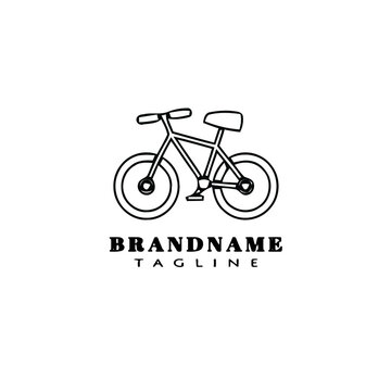 bike cartoon logo icon design template black isolated illustration creative