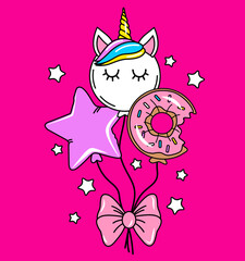 GLOBOS UNICORNIO, ROSQUILLA Y ESTRELLA